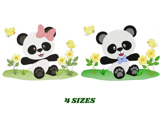 Panda embroidery design - Animal embroidery designs machine embroidery pattern - Baby boy embroidery file - girl embroidery Panda design