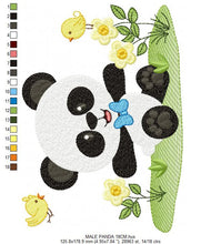 Cargar imagen en el visor de la galería, Panda embroidery design - Animal embroidery designs machine embroidery pattern - Baby boy embroidery file - girl embroidery Panda design
