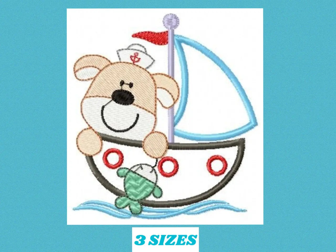 Dog embroidery designs - Boat embroidery design machine embroidery pattern - puppy embroidery file - kid embroidery dog boat applique design Marcia Embroidery
