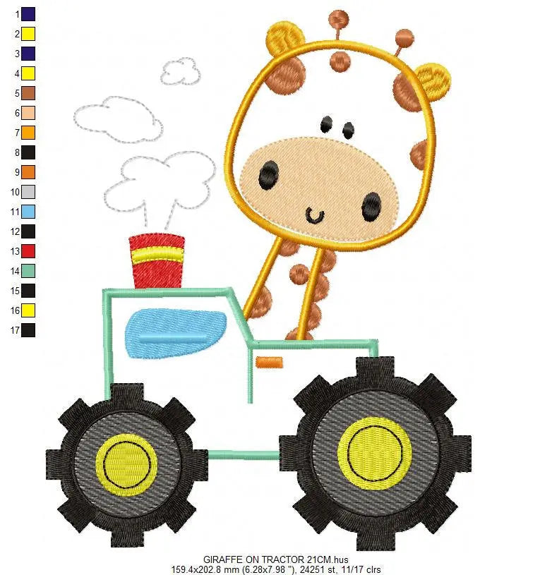 Giraffe embroidery design - Animal embroidery designs machine embroidery pattern - baby boy embroidery file - Safari Giraffe applique design Marcia Embroidery