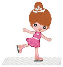 Carica l&#39;immagine nel visualizzatore di Gallery, Ice Skater embroidery designs - Baby girl embroidery design machine embroidery pattern - Winter embroidery file - girl with ice skates
