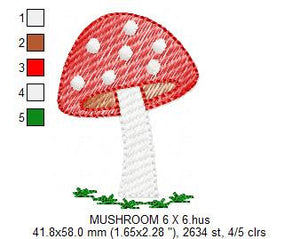 Mushroom embroidery designs - Toad embroidery design machine embroidery pattern - Florest embroidery file - instant download garden design