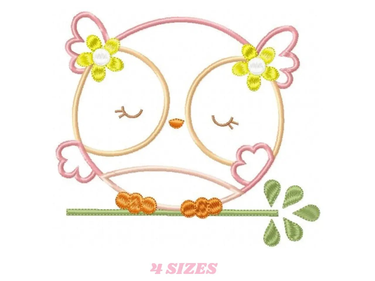 Owl applique embroidery design - Owl on branch embroidery design machine embroidery pattern - baby girl embroidery file - instant download Marcia Embroidery