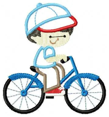 Boy with bike embroidery designs - Boy embroidery design machine embroidery pattern - boy applique design - bike applique instant download Marcia Embroidery