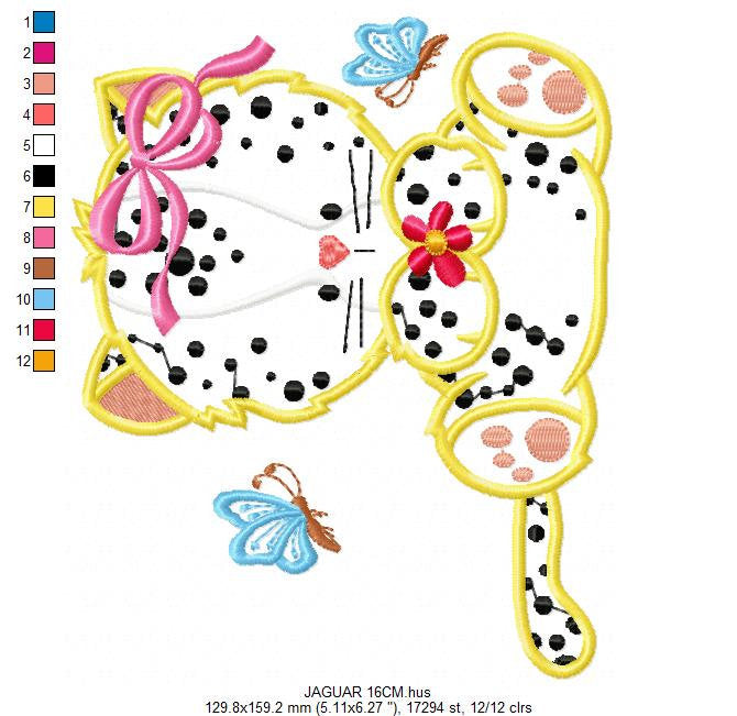 Jaguar embroidery designs - Safari embroidery design machine embroidery pattern - Animal embroidery file - Jaguar applique design download