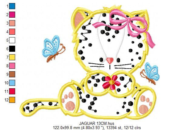 Jaguar embroidery designs - Safari embroidery design machine embroidery pattern - Animal embroidery file - Jaguar applique design download