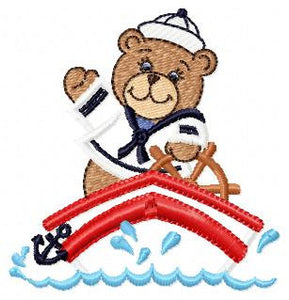 Bear embroidery designs - Sailor embroidery design machine embroidery pattern - sailor bear applique design - Teddy embroidery nautical boat