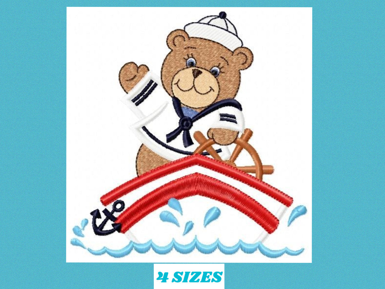 Bear embroidery designs - Sailor embroidery design machine embroidery pattern - sailor bear applique design - Teddy embroidery nautical boat