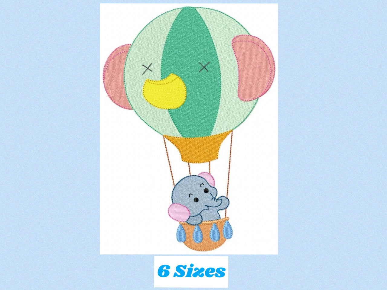 Elephant embroidery designs - Animal embroidery design machine embroidery pattern - Baby boy embroidery file - kid embroidery Balloon design