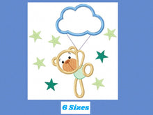 Carica l&#39;immagine nel visualizzatore di Gallery, Bear embroidery designs - Cloud embroidery design machine embroidery pattern - bear applique design - Boy embroidery sky embroidery stars
