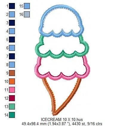 Ice cream embroidery designs - Candy embroidery design machine embroidery pattern - Dessert embroidery file icecream applique Ice cream cone Marcia Embroidery
