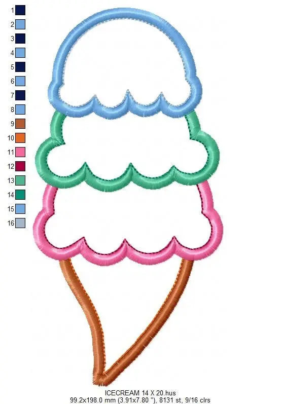 Ice cream embroidery designs - Candy embroidery design machine embroidery pattern - Dessert embroidery file icecream applique Ice cream cone Marcia Embroidery