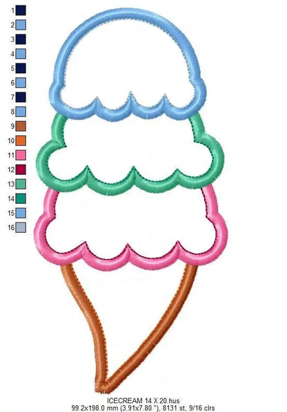 Ice cream embroidery designs - Candy embroidery design machine embroidery pattern - Dessert embroidery file icecream applique Ice cream cone Marcia Embroidery