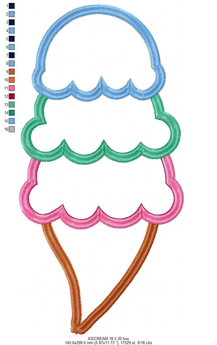 Ice cream embroidery designs - Candy embroidery design machine embroidery pattern - Dessert embroidery file icecream applique Ice cream cone Marcia Embroidery