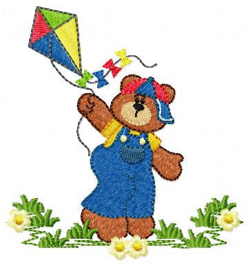 Kite embroidery designs - Boy embroidery design machine embroidery pattern - Bear embroidery file Bear design sky embroidery kid embroidery
