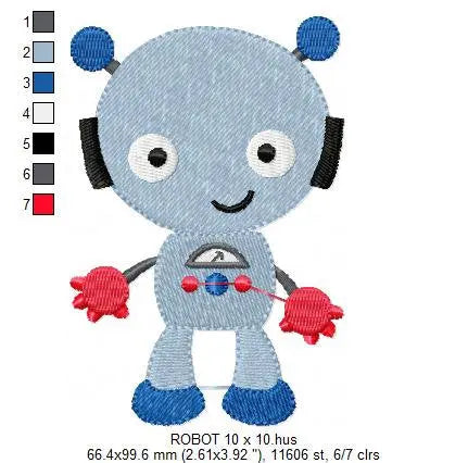 Robot embroidery designs - Baby boy Cyborg embroidery designs machine embroidery pattern - Children Robot Toy file - Instant download pes Marcia Embroidery