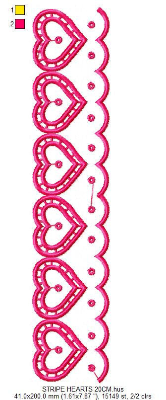 Border embroidery designs - Frame embroidery design machine embroidery pattern - girl embroidery file heart embroidery tea towel embroidery