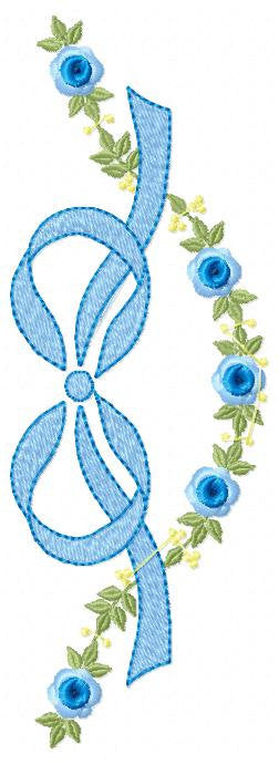 Lace with flowers embroidery designs - Bow Tie embroidery design machine embroidery pattern - Baby girl embroidery file - Lace embroidery