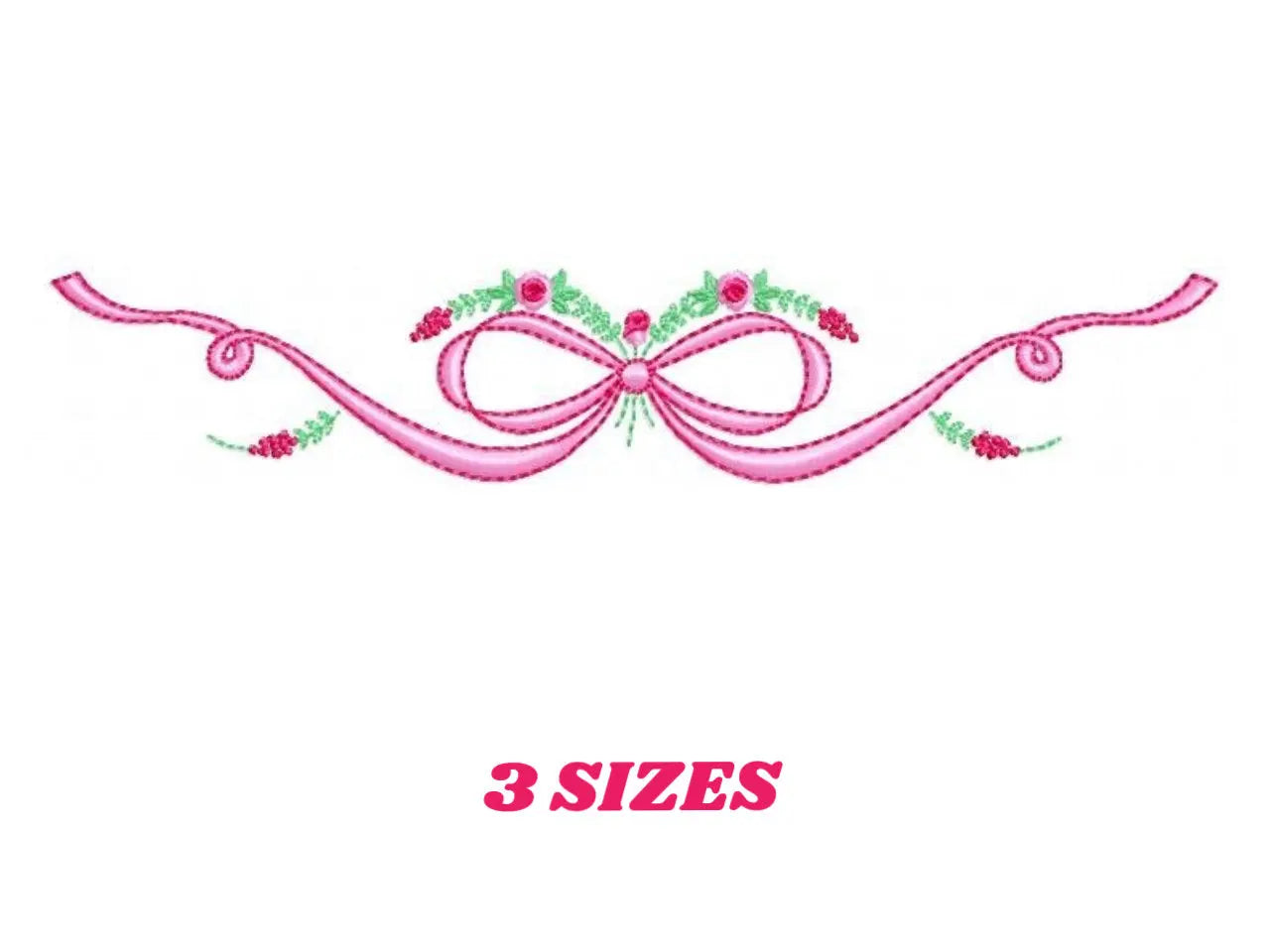 Lace with flowers embroidery designs - Bow Tie embroidery design machine embroidery pattern - Baby girl embroidery file - Lace embroidery Marcia Embroidery