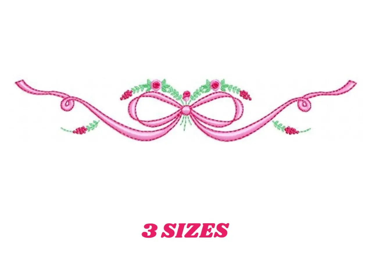 Lace with flowers embroidery designs - Bow Tie embroidery design machine embroidery pattern - Baby girl embroidery file - Lace embroidery Marcia Embroidery