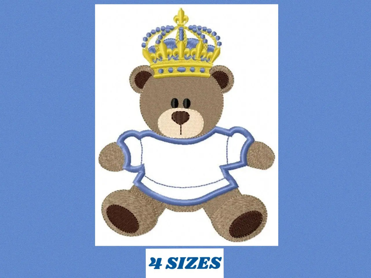 Bear embroidery designs - Bear with crown embroidery design machine embroidery pattern - Teddy bear embroidery file - Bear applique design Marcia Embroidery