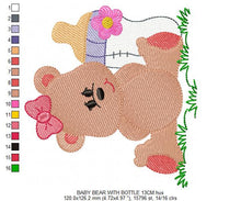 Load image into Gallery viewer, Baby Bear embroidery designs - Teddy embroidery design machine embroidery pattern - girl embroidery file - baby newborn nursery design
