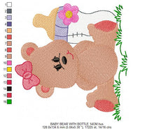 Laden Sie das Bild in den Galerie-Viewer, Baby Bear embroidery designs - Teddy embroidery design machine embroidery pattern - girl embroidery file - baby newborn nursery design
