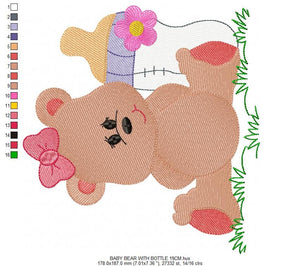 Baby Bear embroidery designs - Teddy embroidery design machine embroidery pattern - girl embroidery file - baby newborn nursery design