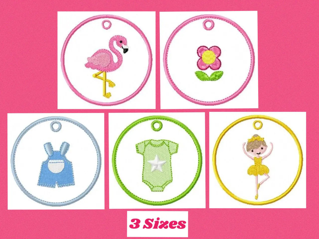 Tags embroidery designs - Tag embroidery design machine embroidery pattern - Baby Girl embroidery - School Luggage Baggage embroidery file Marcia Embroidery