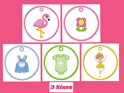 Tags embroidery designs - Tag embroidery design machine embroidery pattern - Baby Girl embroidery - School Luggage Baggage embroidery file Marcia Embroidery