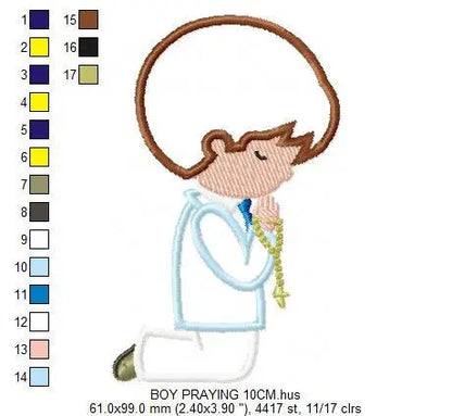 Praying Boy embroidery designs - Girl embroidery design machine embroidery pattern - First Communion embroidery file - Christening religious Marcia Embroidery