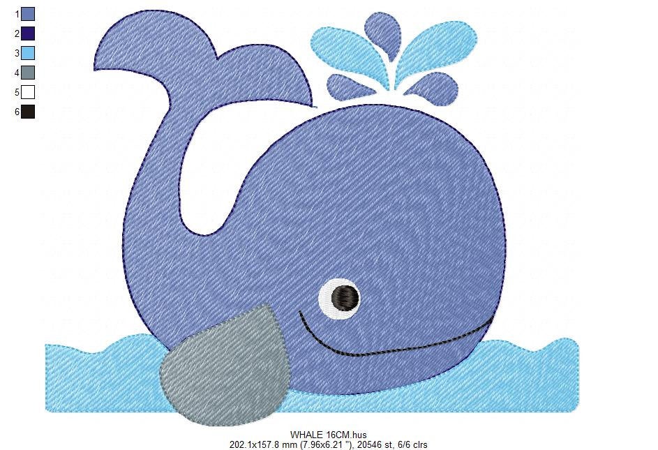 Whale embroidery designs - Fish embroidery design machine embroidery pattern - Ocean embroidery file - sea animal embroidery whale design