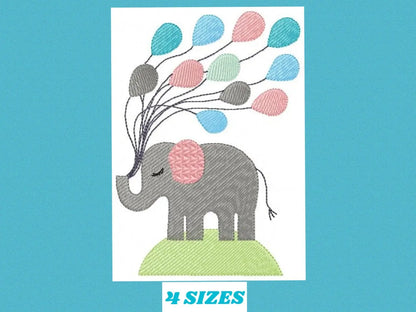 Elephant embroidery designs - animal embroidery design machine embroidery pattern - baby embroidery file - kid embroidery Balloon embroidery Marcia Embroidery