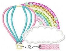 Load image into Gallery viewer, Cloud embroidery design - Rainbow embroidery designs machine embroidery pattern - balloon embroidery file - cloud applique design download
