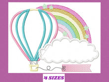 Charger l&#39;image dans la galerie, Cloud embroidery design - Rainbow embroidery designs machine embroidery pattern - balloon embroidery file - cloud applique design download
