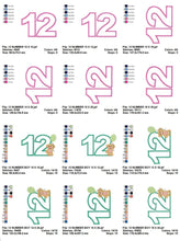 Load image into Gallery viewer, Numbers embroidery designs set - Number Applique Design - Birthday Embroidery machine embroidery file - Numbers applique design download
