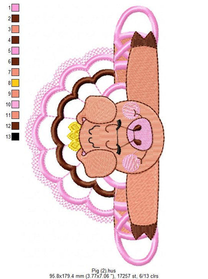 Pig embroidery design - Animal embroidery designs machine embroidery pattern - baby girl embroidery file - ballerina pig applique design