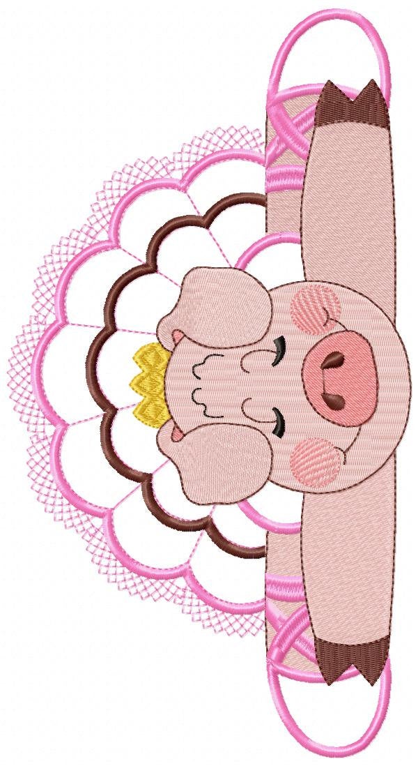 Pig embroidery design - Animal embroidery designs machine embroidery pattern - baby girl embroidery file - ballerina pig applique design