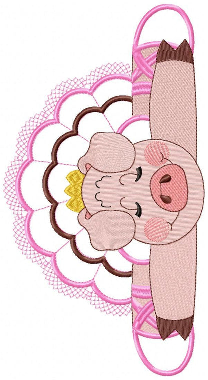 Pig embroidery design - Animal embroidery designs machine embroidery pattern - baby girl embroidery file - ballerina pig applique design