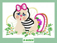 Load image into Gallery viewer, Butterfly embroidery design - Bee embroidery designs machine embroidery pattern - Baby girl embroidery file - Kitchen embroidery flowers
