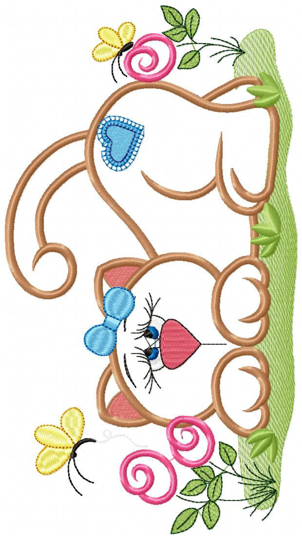 Cat embroidery design - Animal embroidery designs machine embroidery pattern - Kitty embroidery file - girl embroidery cat applique design