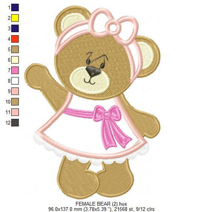 Bear embroidery designs - Teddy embroidery design machine embroidery pattern - Mama bear applique design - baby newborn instant download