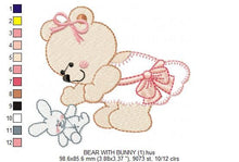 Carica l&#39;immagine nel visualizzatore di Gallery, Bear embroidery designs - Baby girl eddy embroidery design machine embroidery pattern - Mama bear embroidery file - female bear applique
