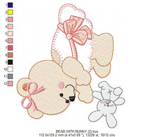 Carica l&#39;immagine nel visualizzatore di Gallery, Bear embroidery designs - Baby girl eddy embroidery design machine embroidery pattern - Mama bear embroidery file - female bear applique
