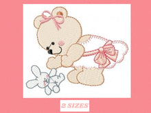 Carica l&#39;immagine nel visualizzatore di Gallery, Bear embroidery designs - Baby girl eddy embroidery design machine embroidery pattern - Mama bear embroidery file - female bear applique
