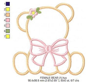 Load image into Gallery viewer, Baby bear embroidery designs - Teddy embroidery design machine embroidery pattern - newborn embroidery - female male bear applique design
