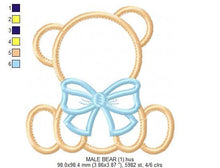 Load image into Gallery viewer, Baby bear embroidery designs - Teddy embroidery design machine embroidery pattern - newborn embroidery - female male bear applique design
