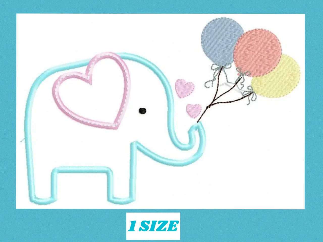 Elephant with balloons embroidery designs - Birthday party elephant embroidery design machine embroidery pattern - instant digital download Marcia Embroidery