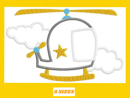 Helicopter embroidery designs - Chopper embroidery design machine embroidery pattern - Sky embroidery Helicopter design baby boy embroidery Marcia Embroidery