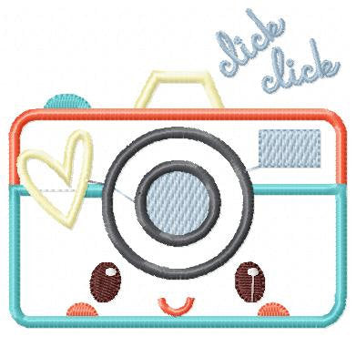 Modern Camera embroidery designs - Cam applique machine embroidery pattern - Photo embroidery file -  Instant digital download pes jef dst